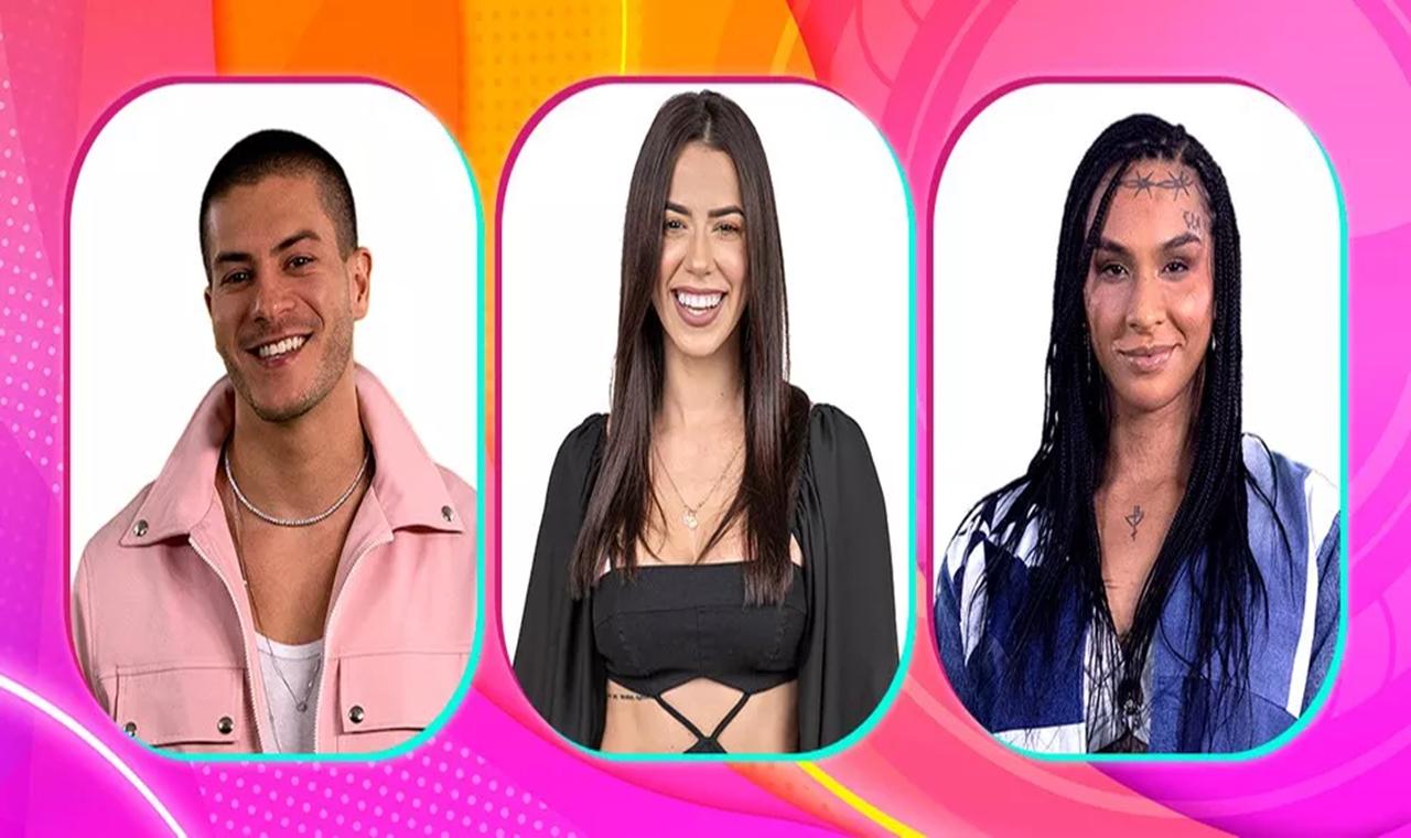 'BBB22': Arthur Aguiar, Larissa e Linn da Quebrada formam sexto paredão
