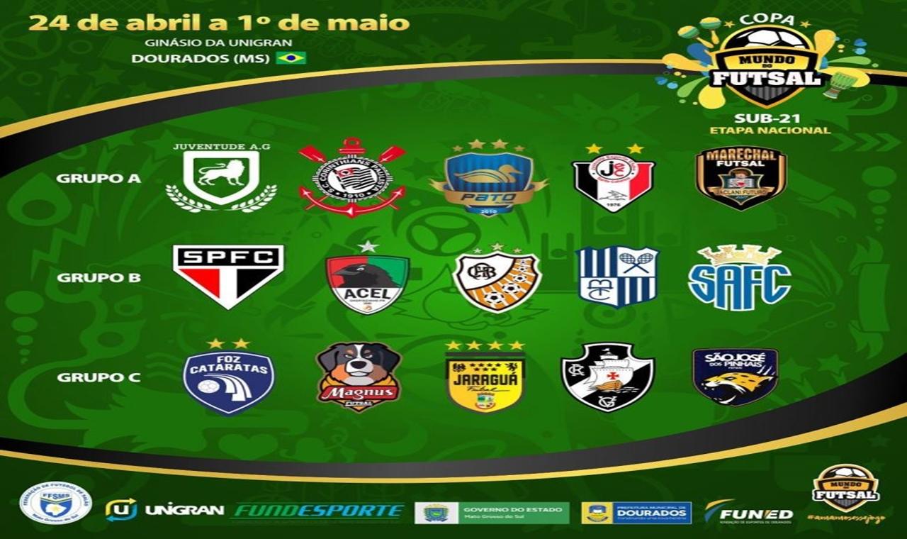Dourados sedia etapa nacional da Copa Mundial de Futsal Sub-21