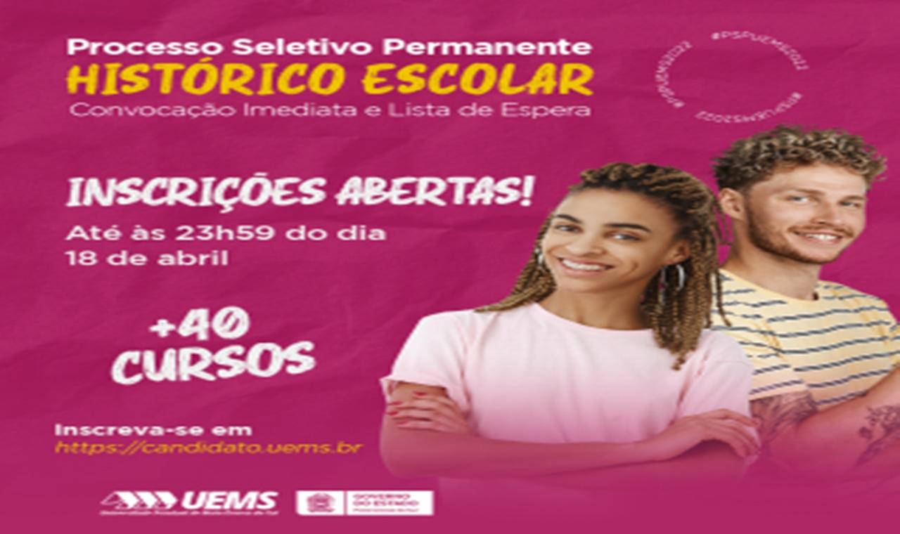 UEMS abre inscrições em Processo Seletivo que usa notas do Histórico Escolar