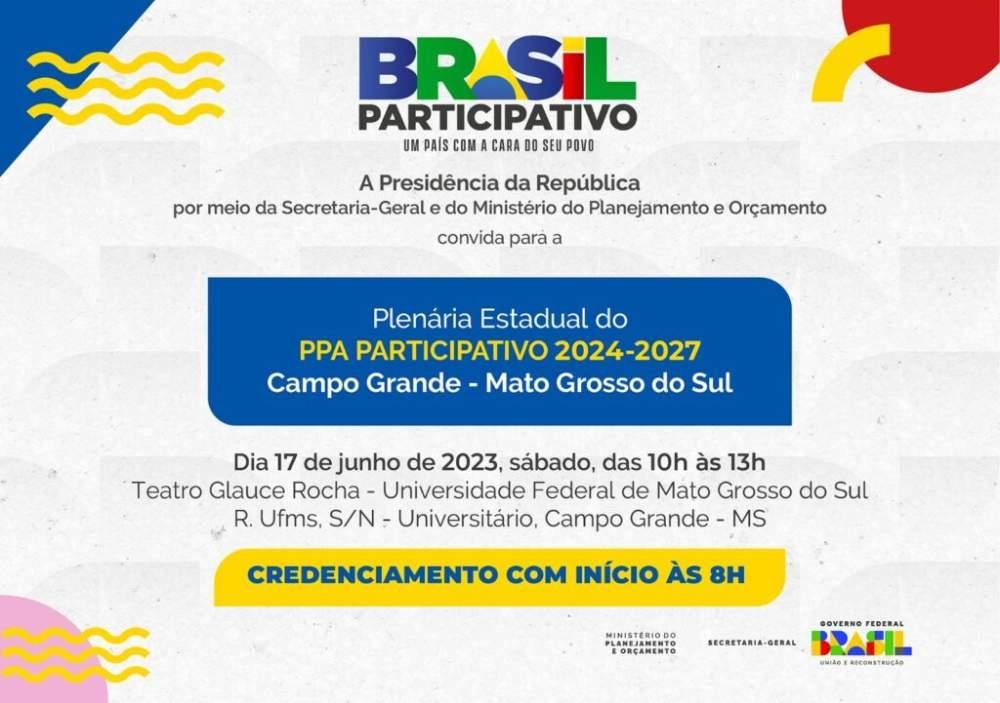 Mato Grosso do Sul recebe plenária do PPA Participativo, ciclo 2024-2027