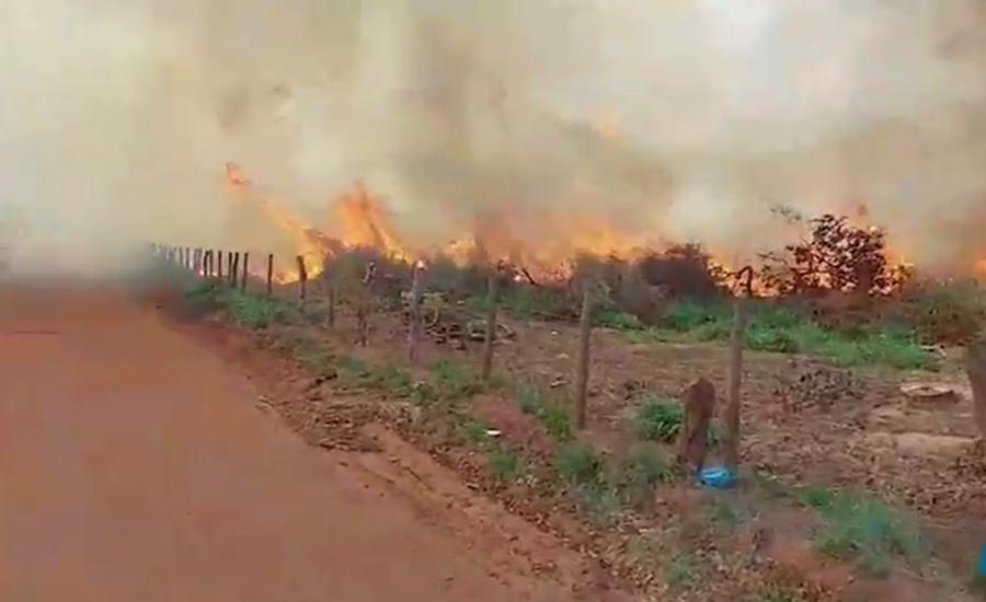Incêndio tomou conta de vegetação e queimou área de oito hectares em Três Lagoas