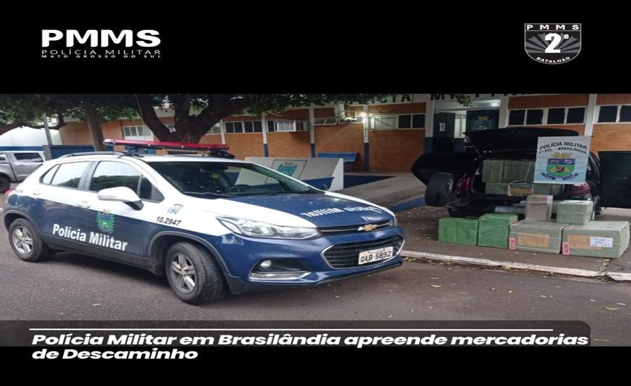 Veículo com mercadorias contrabandeadas é interceptado pela polícia em Brasilândia