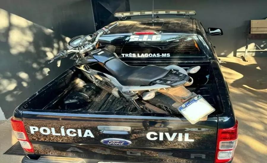Adolescente é detido pela Polícia Civil com motocicleta furtada em Três Lagoas