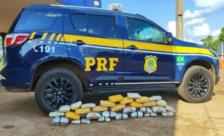 PRF apreende maconha e skunk transportados em caminhão na BR 262