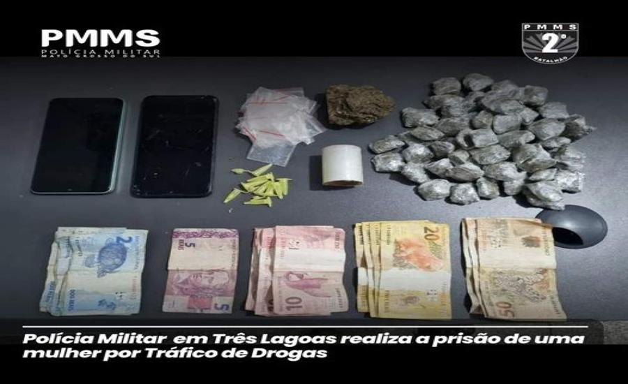 PM prende mulher por tráfico de drogas em Três Lagoas
