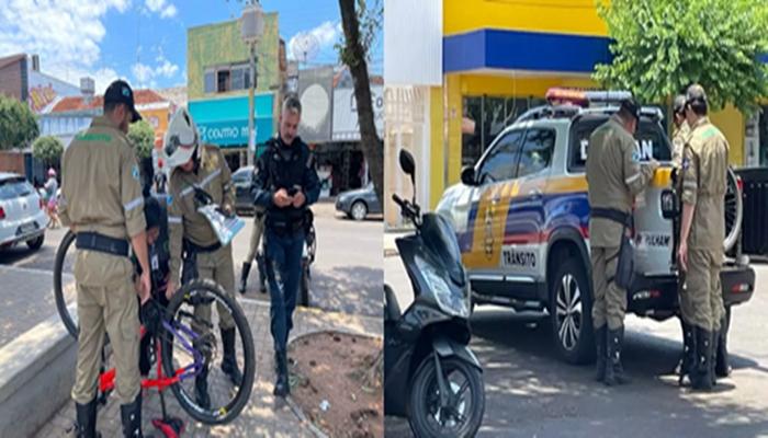 Ciclista realiza manobra perigosa e tem bicicleta apreendida em Três Lagoas