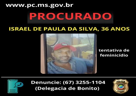 Polícia Civil pede ajuda da população para encontrar autor de feminicídio tentado ocorrido em Bonito