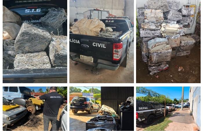 Forças de Segurança deflagram “Operação Mão de Ferro” e apreendem quase meia tonelada de fios metálicos em Três Lagoas