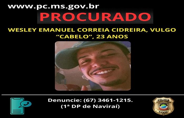 Polícia Civil pede auxílio da população para localizar foragido acusado de homicídio