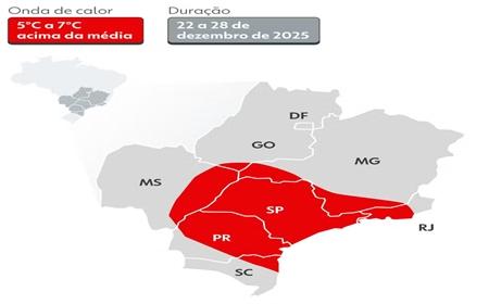 Calor intenso segue dominando o país nesta sexta; fim de semana tem risco de temporais em várias regiões