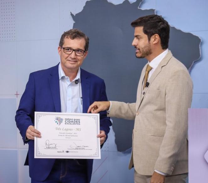 Três Lagoas se destaca no Prêmio Band Cidades Excelentes e recebe quatro certificados de excelência em gestão pública