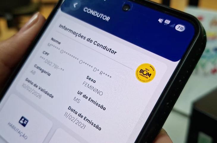 Detran-MS orienta sobre renovação automática da CNH para Bom Condutor e como solicitar a versão impressa