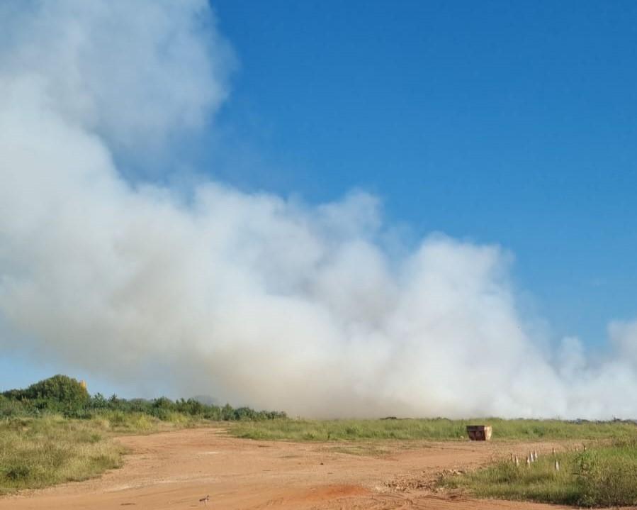 Incêndio interrompe recebimento de material no Buracão do Jupiá
