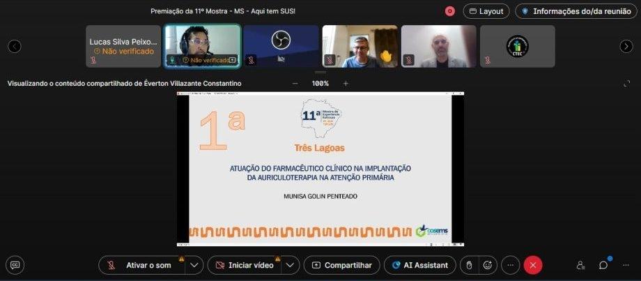 Saúde de Três Lagoas conquista 1º lugar estadual na Mostra “MS, Aqui Tem SUS” e representará Mato Grosso do Sul em etapa nacional