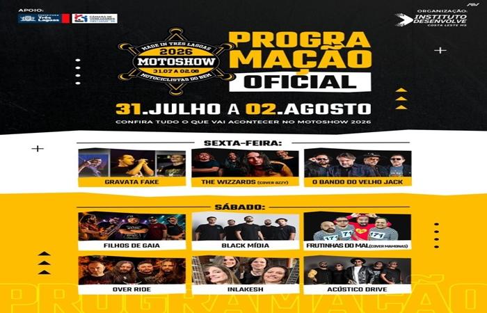 23º Motoshow movimenta Três Lagoas com entrada gratuita e grandes atrações entre 31 de julho e 2 de agosto