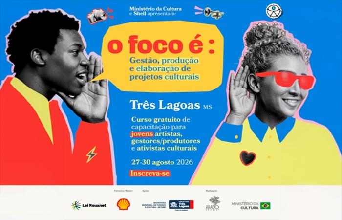Inscrições abertas para oficina gratuita de gestão e elaboração de projetos culturais em Três Lagoas