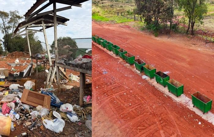 Prefeitura moderniza sistema de descarte de resíduos com instalação de 12 contêineres e apresenta solução para problema antigo na região da BR-158