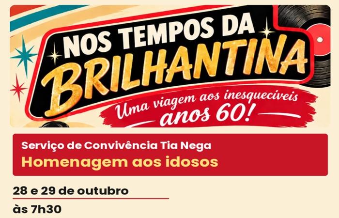 Serviço de Convivência Tia Nega promove ‘Nos Tempos da Brilhantina’ em homenagem aos idosos nos dias 28 e 29 de outubro