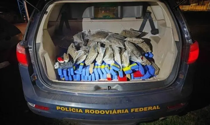 Ação da PRF termina com mais de 100 kg de drogas apreendidos em Três Lagoas