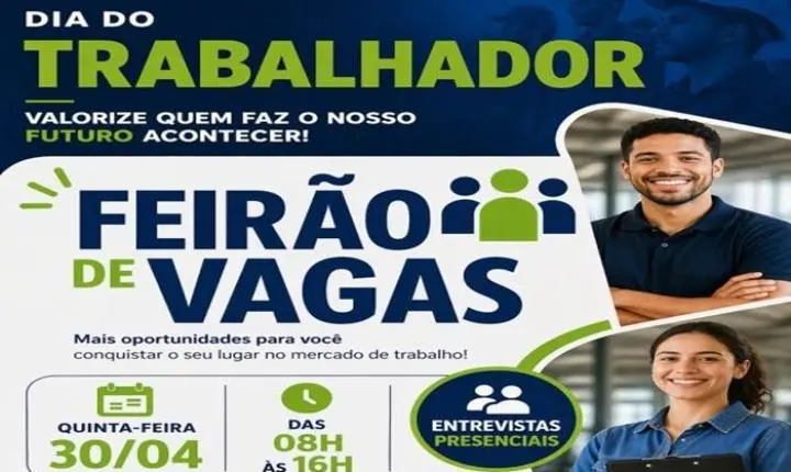 É HOJE – Feirão de Vagas da Casa do Trabalhador acontece nesta quinta (30)