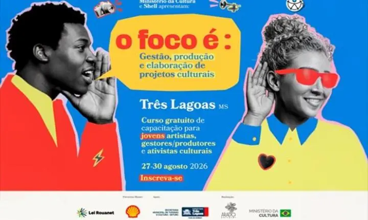 Inscrições abertas para oficina gratuita de gestão e elaboração de projetos culturais em Três Lagoas