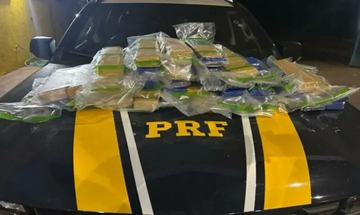 Passageira é presa com quase 37 quilos de maconha durante fiscalização da PRF em Água Clara
