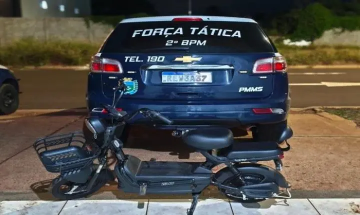 Polícia Militar em Três Lagoas realiza prisão de autor de roubo e recupera bicicleta elétrica roubada
